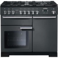 Refurbished Rangemaster Professional Deluxe PDL100DFFSLC 100cm Dual Fuel Range Cooker Slate Grey