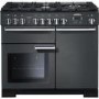 Refurbished Rangemaster Professional Deluxe PDL100DFFSLC 100cm Dual Fuel Range Cooker Slate Grey