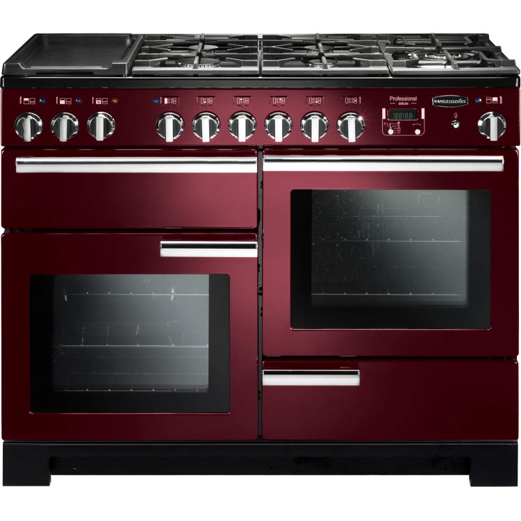 Rangemaster 97540 Professional Deluxe 110cm Dual Fuel Range Cooker - Cranberry