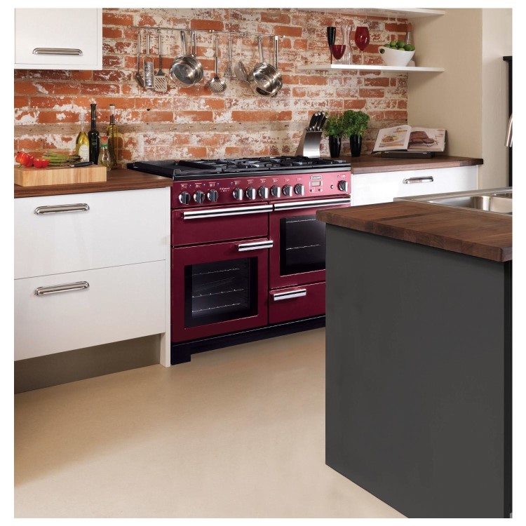 Rangemaster 97540 Professional Deluxe 110cm Dual Fuel Range Cooker - Cranberry