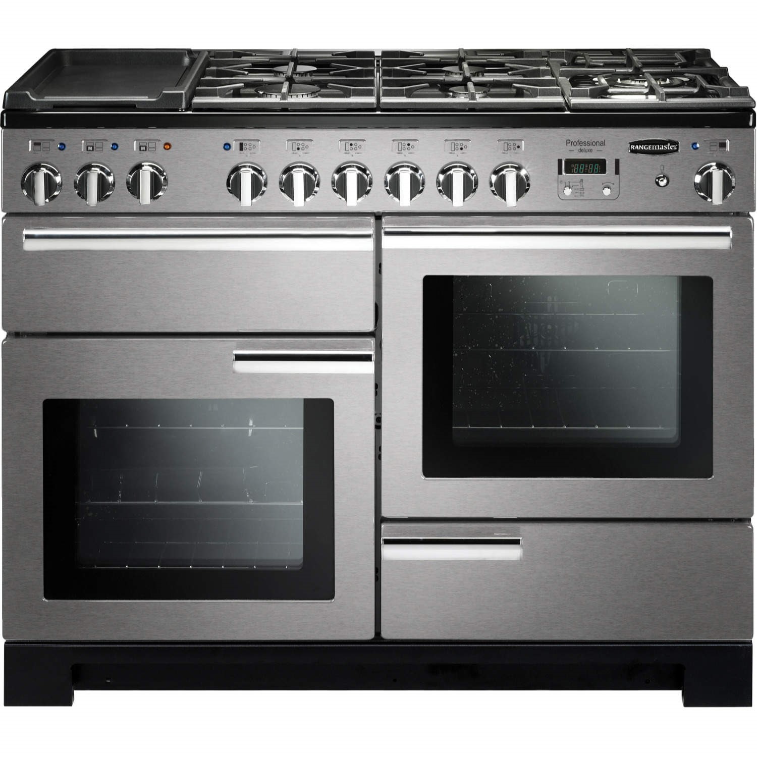 Rangemaster Professional Deluxe 110cm Dual Fuel Range Cooker Stainless Steel