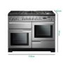 Rangemaster Professional Deluxe 110cm Dual Fuel Range Cooker - Stainless Steel