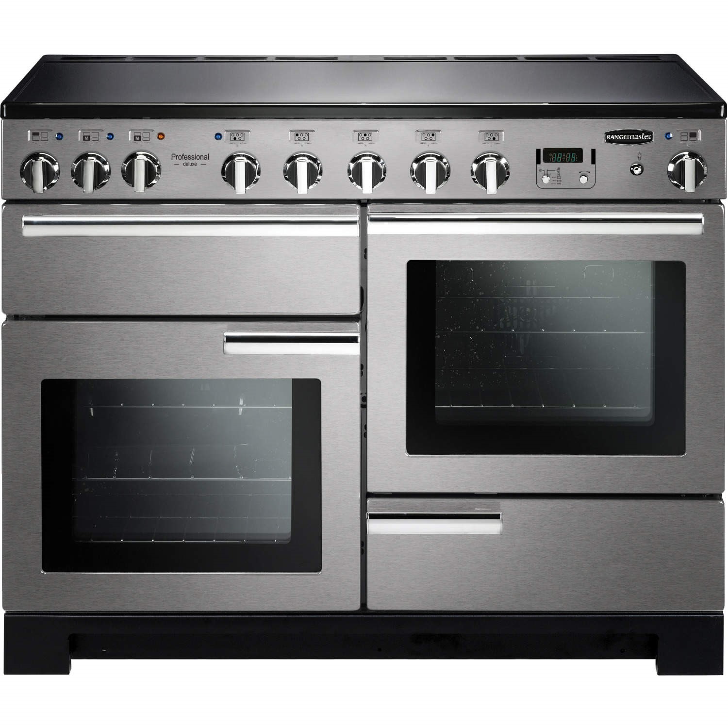 Rangemaster Professional Deluxe 110cm Electric Range Cooker with Induction Hob - Stainless Steel
