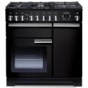 PDL90DFFGBC Rangemaster Professional Deluxe 90cm Dual Fuel Range Cooker - Black