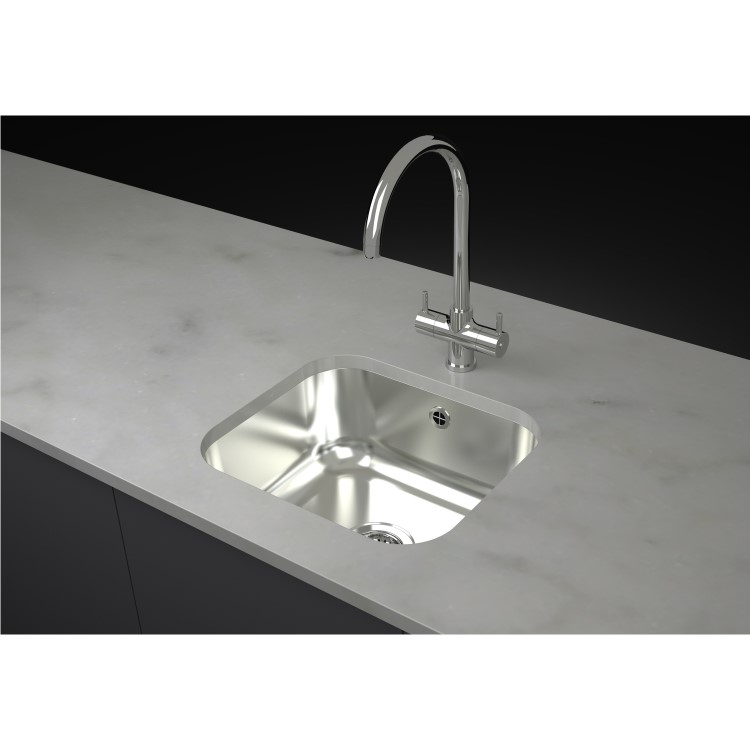 GRADE A1 - Astracast PE10XXTRAVSK Perth Stainless Steel 1 Bowl Undermount Sink