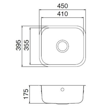 GRADE A1 - Astracast PE10XXTRAVSK Perth Stainless Steel 1 Bowl Undermount Sink