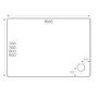 1000x800mm Rectangular Shower Tray - Non-Slip White Acrylic Stone Resin - Pearl