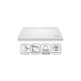 1200x800mm Anti-Slip Rectangular Shower Tray 45mm - White Acrylic Stone Resin - Pearl