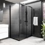 Black 1200x800mm Rectangular Shower Tray 45mm - Acrylic Stone Resin - Pearl