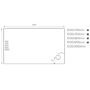 1200x800mm Rectangular Shower Tray 45mm - White Acrylic Stone Resin - Pearl