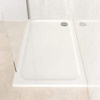 1400x900mm Rectangular Shower Tray – Low Profile 45mm – Stone Resin – White – Pearl
