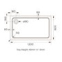 1200x800mm White Acrylic Capped Stone Resin Rectangular Shower Tray  - Pearl