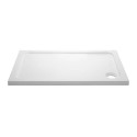 A2/PEA100X80AS GRADE A2 - 1000x800mm Non Slip White Stone Resin Rectangular Shower Tray  - Pearl
