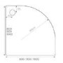 800mm Quadrant Shower Tray - Non-Slip White Acrylic Stone Resin - Pearl