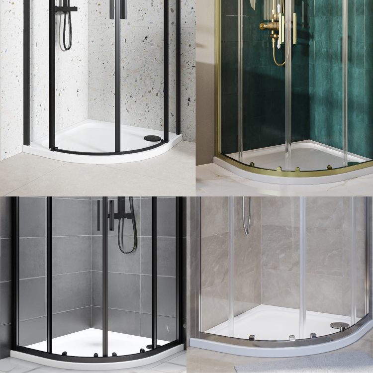 ALMOST PERFECT - 900x900mm Quadrant Shower Tray - White Acrylic Stone Resin - Pearl