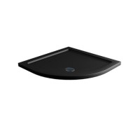 900x900mm Quadrant Shower Tray - Black Acrylic Stone Resin - Pearl