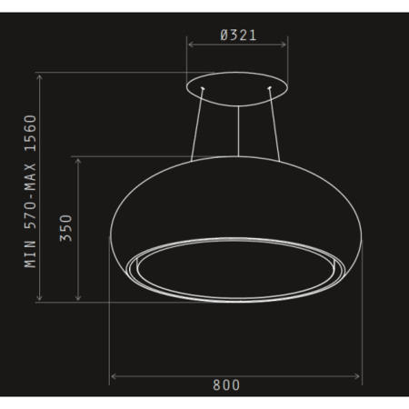 Elica PEARL 80cm Ceiling Mounted Island Decorative Cooker Hood