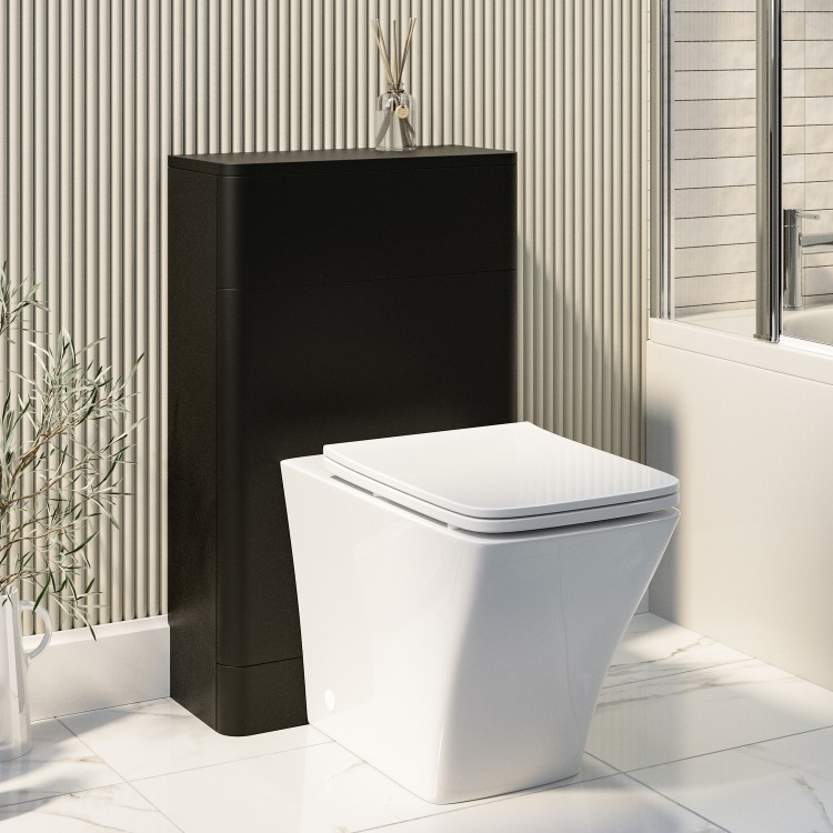 500mm Black Back to Wall Toilet Unit Only - Pendle