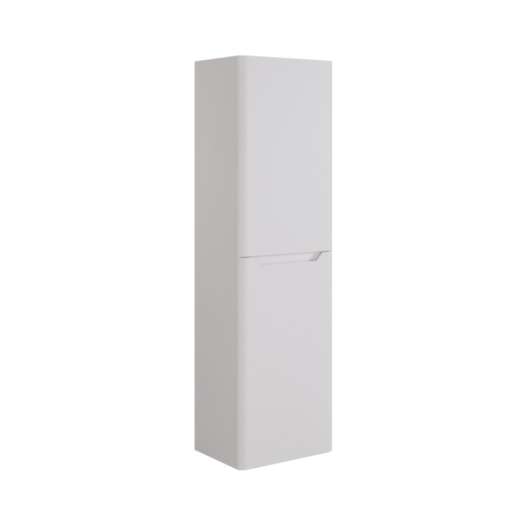 Beige Double Door Wall Mounted Tall Bathroom Cabinet 400x1400mm Storage Unit - Pendle