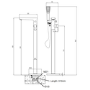 Chrome Freestanding Bath Filler Shower Mixer Tap - Perry