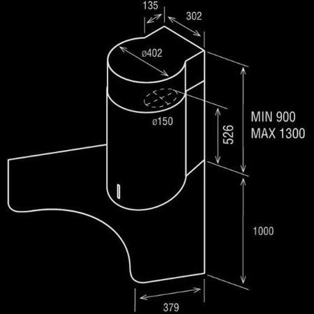 Elica PERSONAL Stainless Steel And Glass 100 x 100cm Corner Chimney Cooker Hood