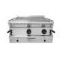 Parry PGC6 Natural Gas Countertop Lave Rock Chargrill. 600mm Wide. 2 Burners. Dual Zone Control. Made In Britain. 2 Years Full Manufacturers warranty