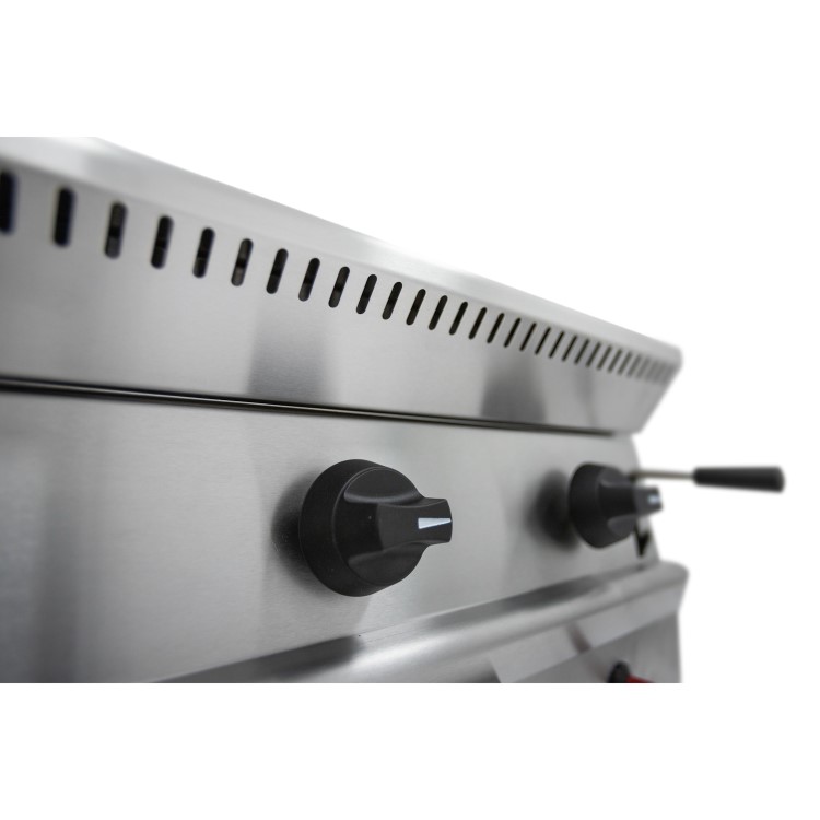 Parry PGC6 Natural Gas Countertop Lave Rock Chargrill. 600mm Wide. 2 Burners. Dual Zone Control. Made In Britain. 2 Years Full Manufacturers warranty