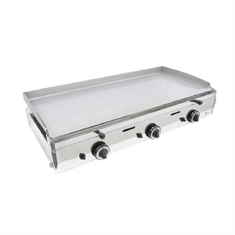 Parry PGF1000G LPG Gas Countertop Griddle 1000mm Wide - 3 Burners. Triple Zone Control. Polished Steel Plate. Includes FREE Natural Gas Conversion Kit. Made In Britain