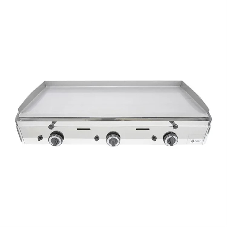 Parry PGF1000G LPG Gas Countertop Griddle 1000mm Wide - 3 Burners. Triple Zone Control. Polished Steel Plate. Includes FREE Natural Gas Conversion Kit. Made In Britain
