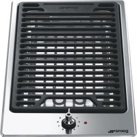 Smeg 30cm Domino Lava Stone Grill - Stainless Steel