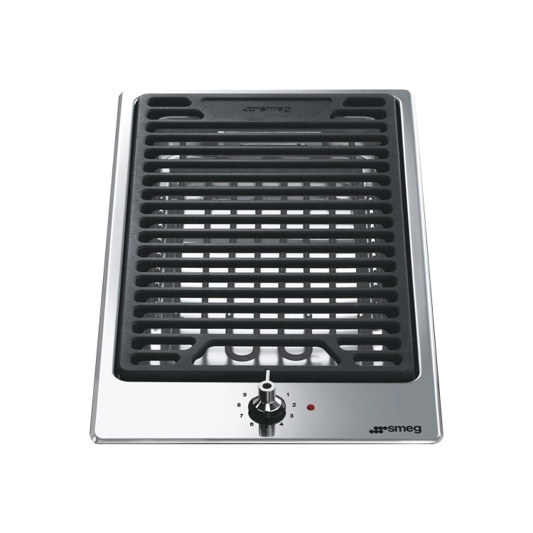 Smeg 30cm Domino Lava Stone Grill - Stainless Steel