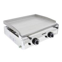 Parry PGF600G LPG Gas Countertop Griddle 600mm Wide - 2 Burners. Dual Zone Control. Polished Steel Plate. Includes FREE Nat Gas Conversion Kit. Made In Britain