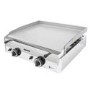 Parry PGF600G LPG Gas Countertop Griddle 600mm Wide - 2 Burners. Dual Zone Control. Polished Steel Plate. Includes FREE Nat Gas Conversion Kit. Made In Britain