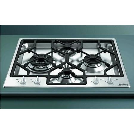 GRADE A1 - Smeg PGF64SC Linea Ultra Low Profile 60cm Gas Hob Stainless Steel
