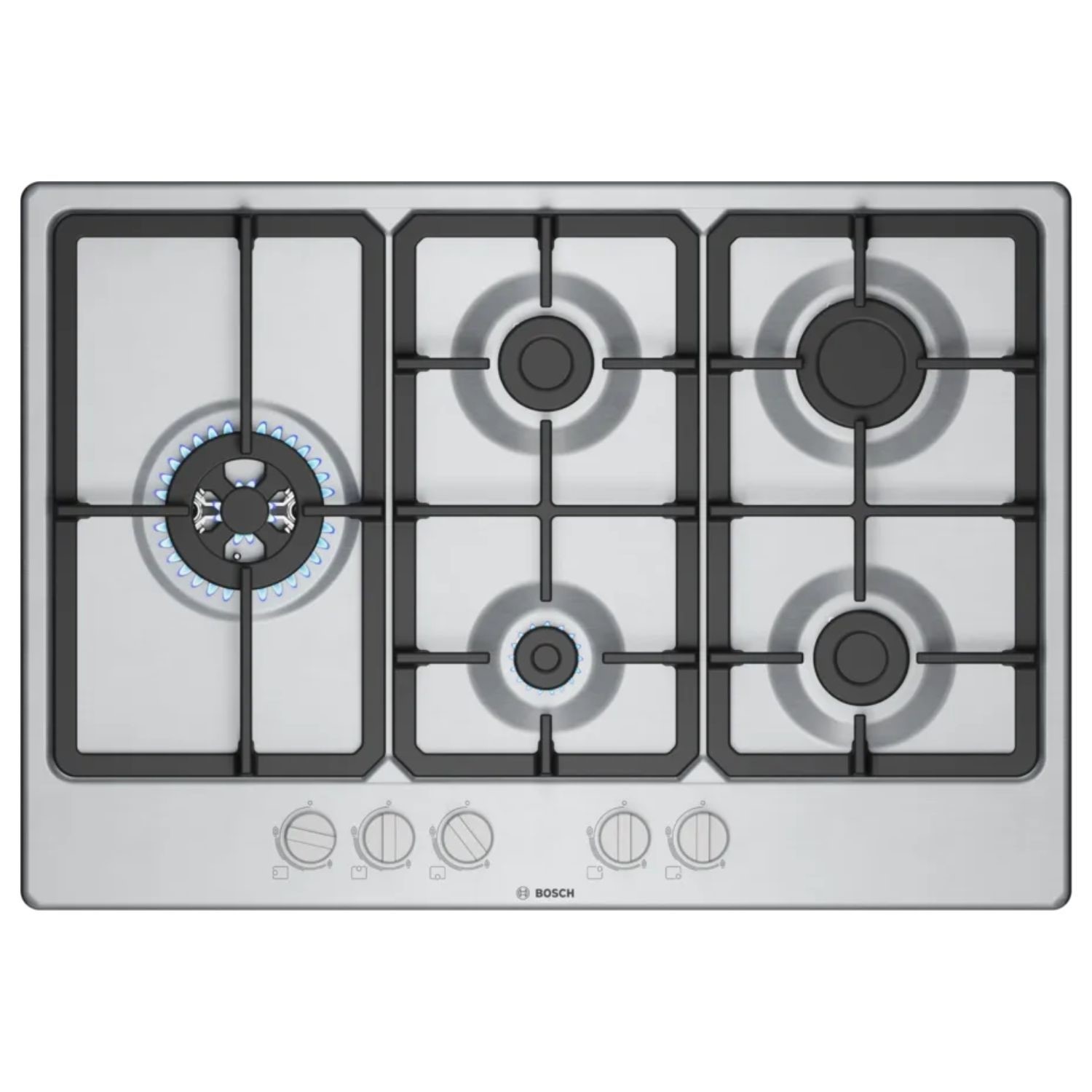 Bosch Series 4 Pgm7b5k90 75 Cm Gas Hob - Stainless Steel, Stainless Steel - Image 8