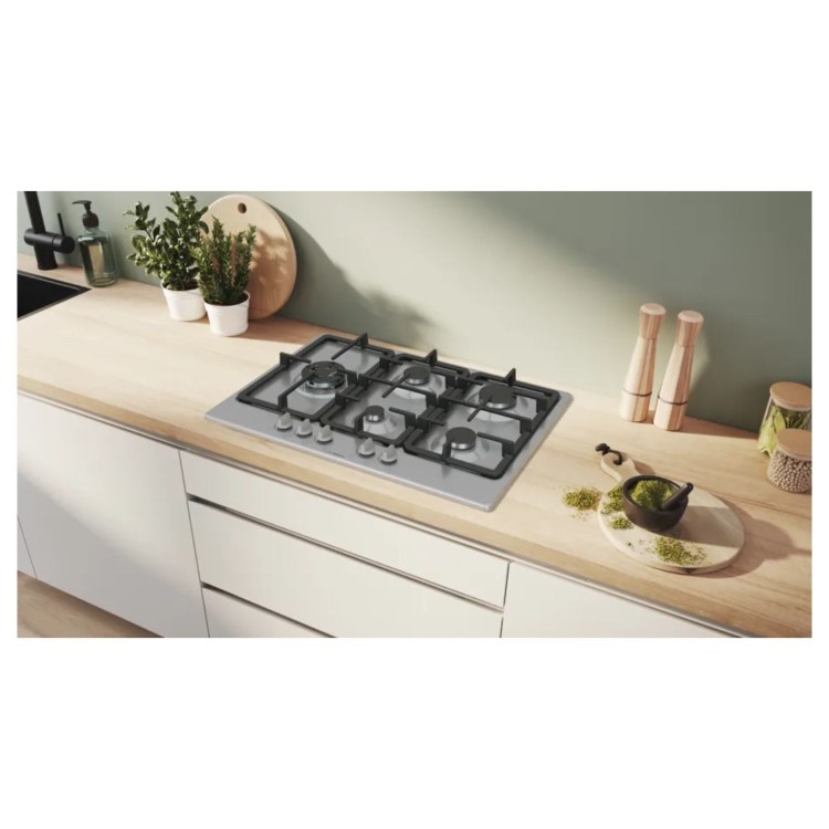 Bosch Series 4 75cm 5 Burner Gas Hob - Stainless Steel