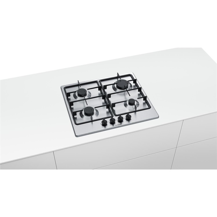 GRADE A3 - Bosch PGP6B5B60 Serie 4 60cm Four Burner Gas Hob - Stainless Steel