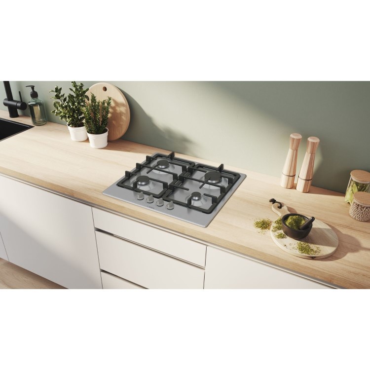 Bosch Series 4 60cm 4 Burner Gas Hob - Stainless Steel