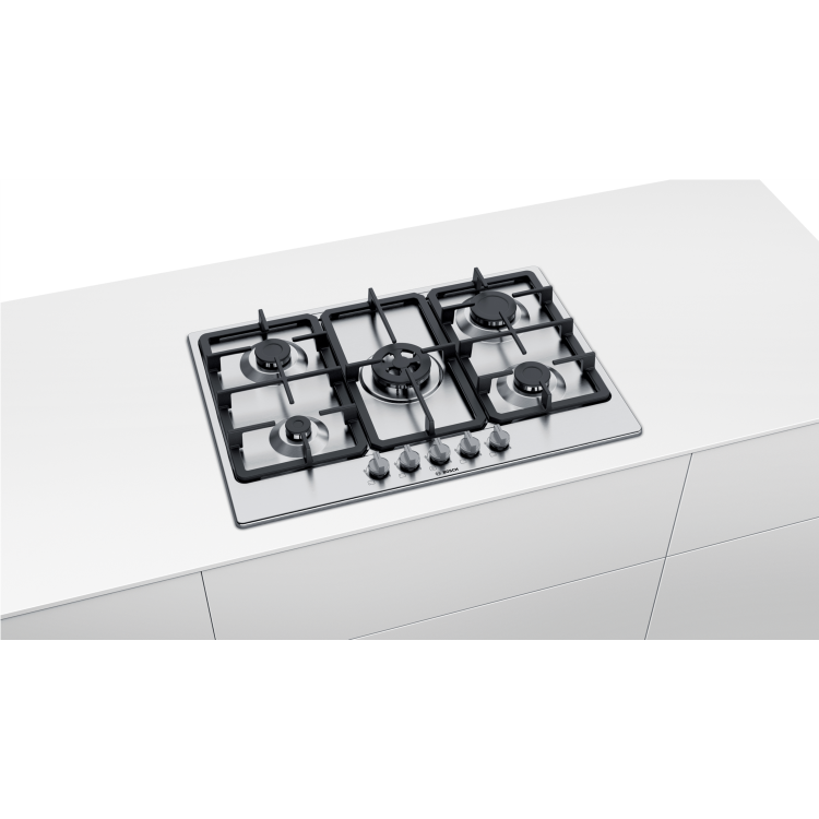 Refurbished Bosch Serie 4 PGQ7B5B90 75cm Gas Hob Stainless Steel