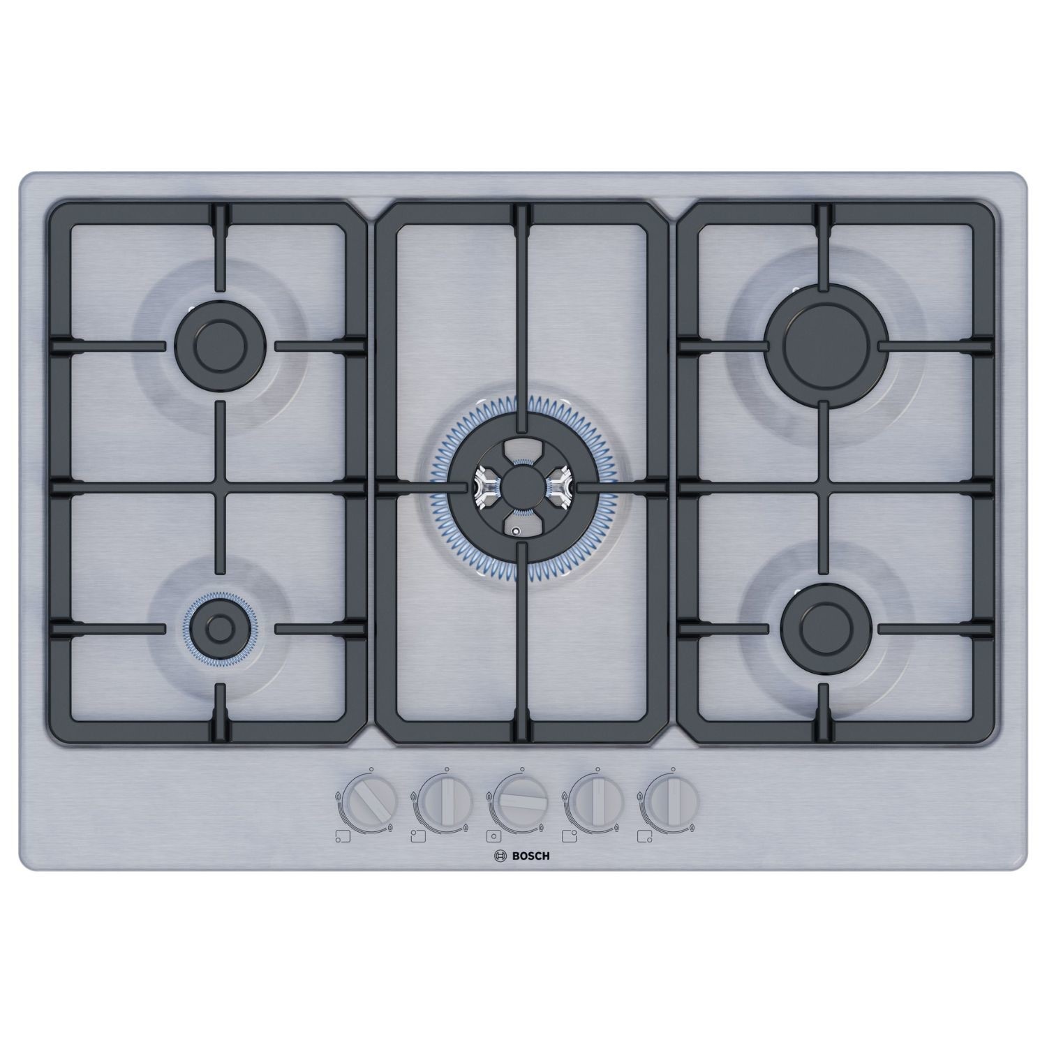 Bosch PGQ7B5K90 75cm Series 4 5 Burner Gas Hob – STAINLESS STEEL