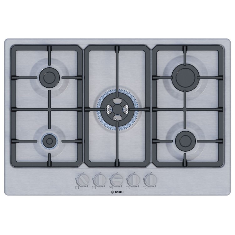 Bosch Series 4 75cm 5 Burner Gas Hob - Stainless Steel