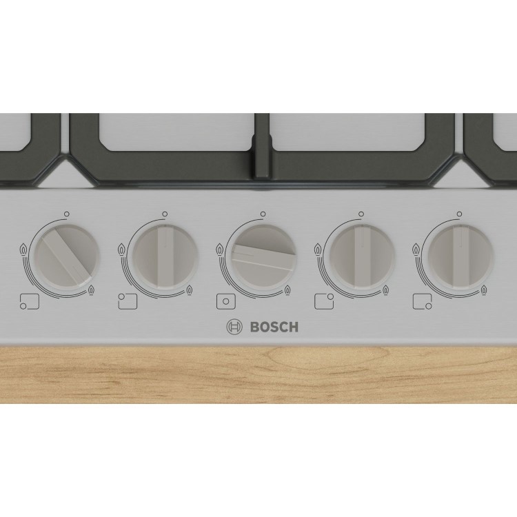 Bosch Series 4 75cm 5 Burner Gas Hob - Stainless Steel
