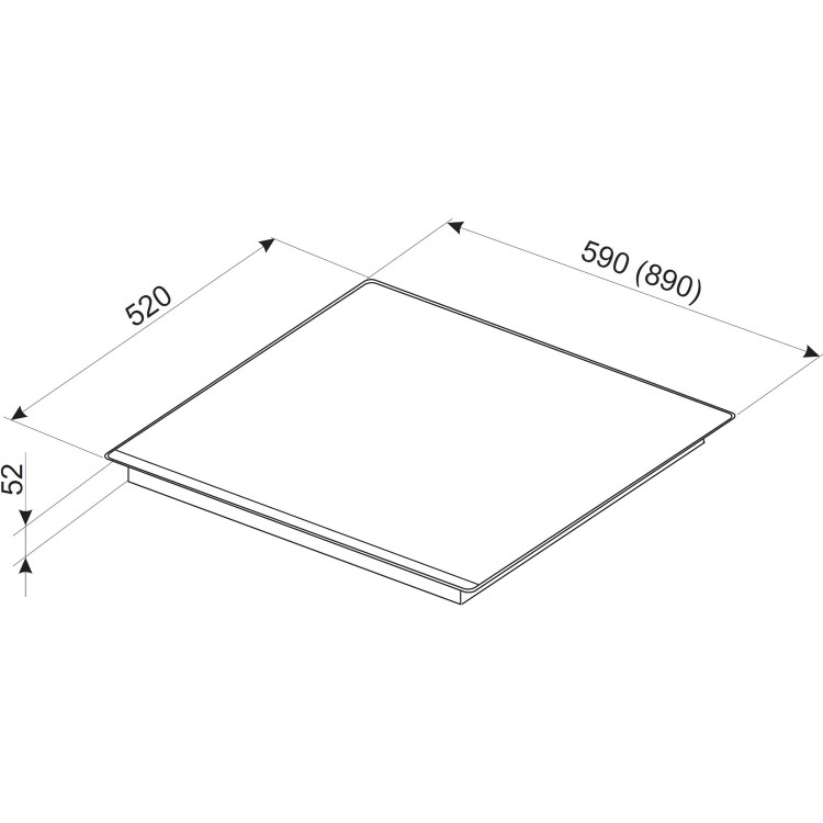 Amica PGZ7411 89cm Five Burner Gas Hob - Stainless Steel
