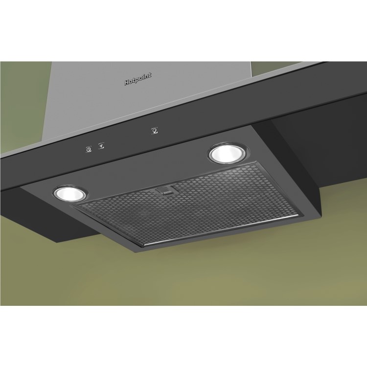 Hotpoint PHBG98LTSIX Shelf-style 90cm Chimney Cooker Hood Stainelss Steel