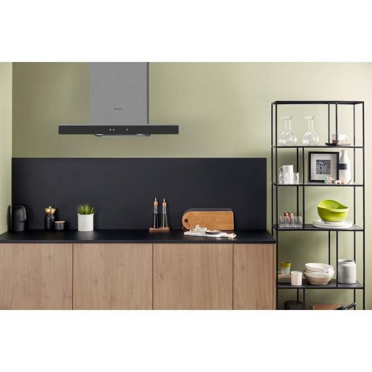 Hotpoint PHBG98LTSIX Shelf-style 90cm Chimney Cooker Hood Stainelss Steel