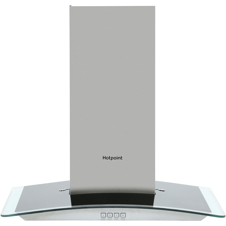 Refurbished Hotpoint PHGC64FLMX 60cm Cooker Hood With Curved Glass Canopy Stainless Steel