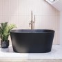 GRADE A2 - Matt Black Freestanding Double Ended Bath 1300 x 715mm - Phoenix