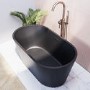 GRADE A2 - Matt Black Freestanding Double Ended Bath 1300 x 715mm - Phoenix