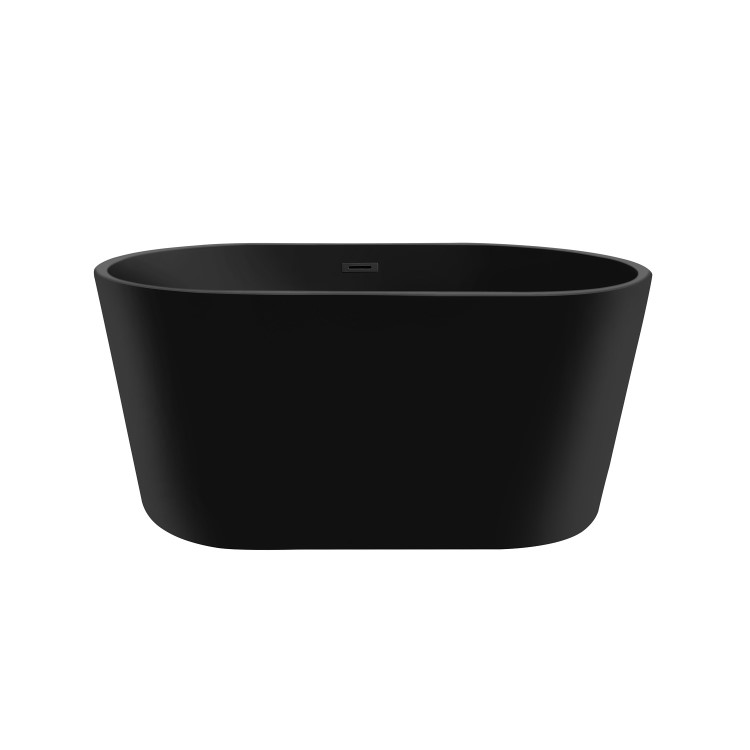 GRADE A2 - Matt Black Freestanding Double Ended Bath 1300 x 715mm - Phoenix