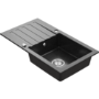 Single Bowl Black Inset Granite Composite Kitchen Sink with Reversible Drainer - Enza Phoebe